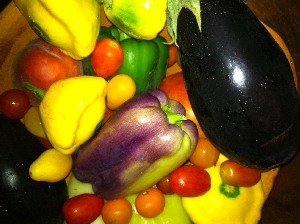 Accidental Locavore Peppers, Eggplant and Tomatoes