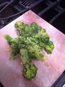 Accidental Locavore Broccoli on Pink Salt Block