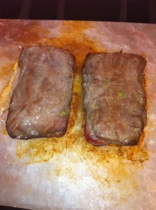 Accidental Locavore Steak on Pink Salt Block