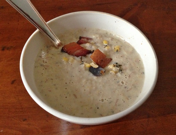 Accidental Locavore Corn and Bacon Chowder