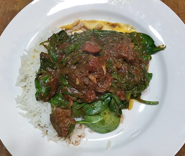 Accidental Locavore Lamb and Spinach Curry