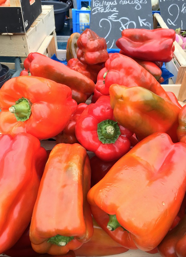 Accidental Locavore Red Peppers in Nice Market