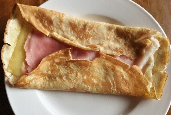 Accidental Locavore Crepe with Ham and Swiss