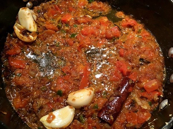 Accidental Locavore Salmon and Spinach Curry Pan