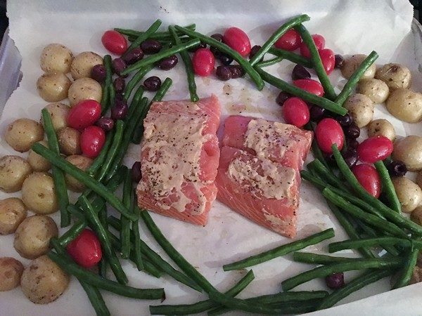 Salmon and Vegetables for Roasting